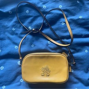 Coach x Disney Golden Yellow Mickey Mouse Sketch Crossbody Bag